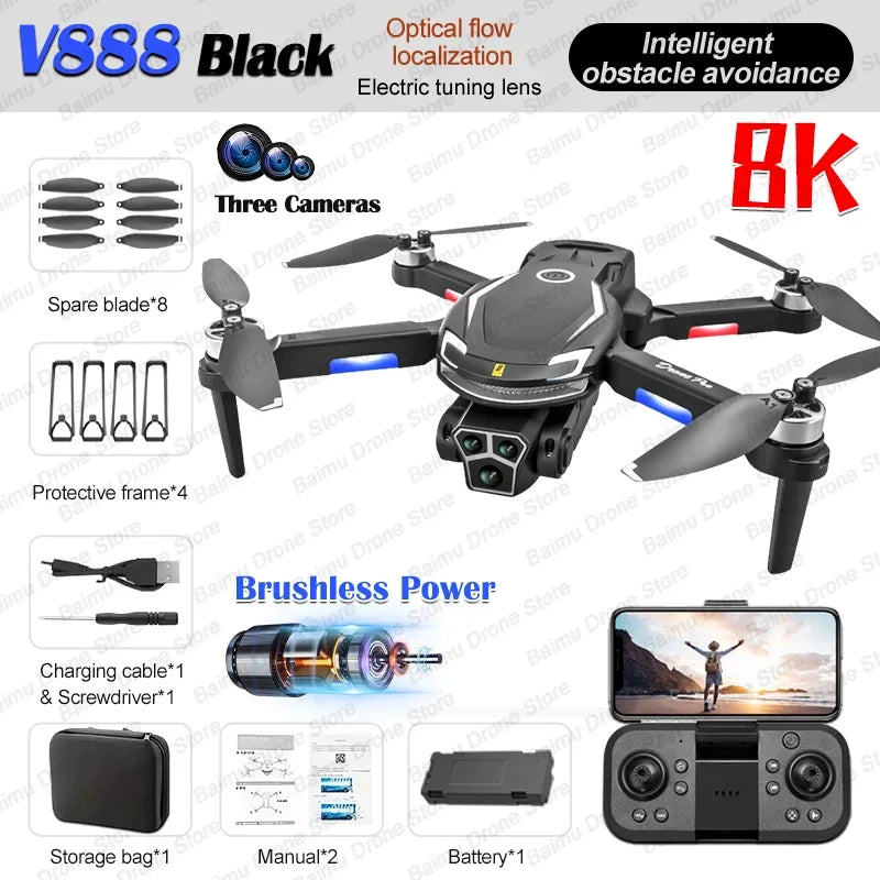 Drone 8K Professional HD Triple Camera