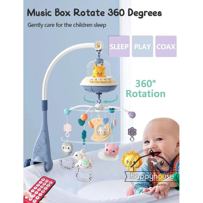 Baby Crib Mobile with Lights Music
