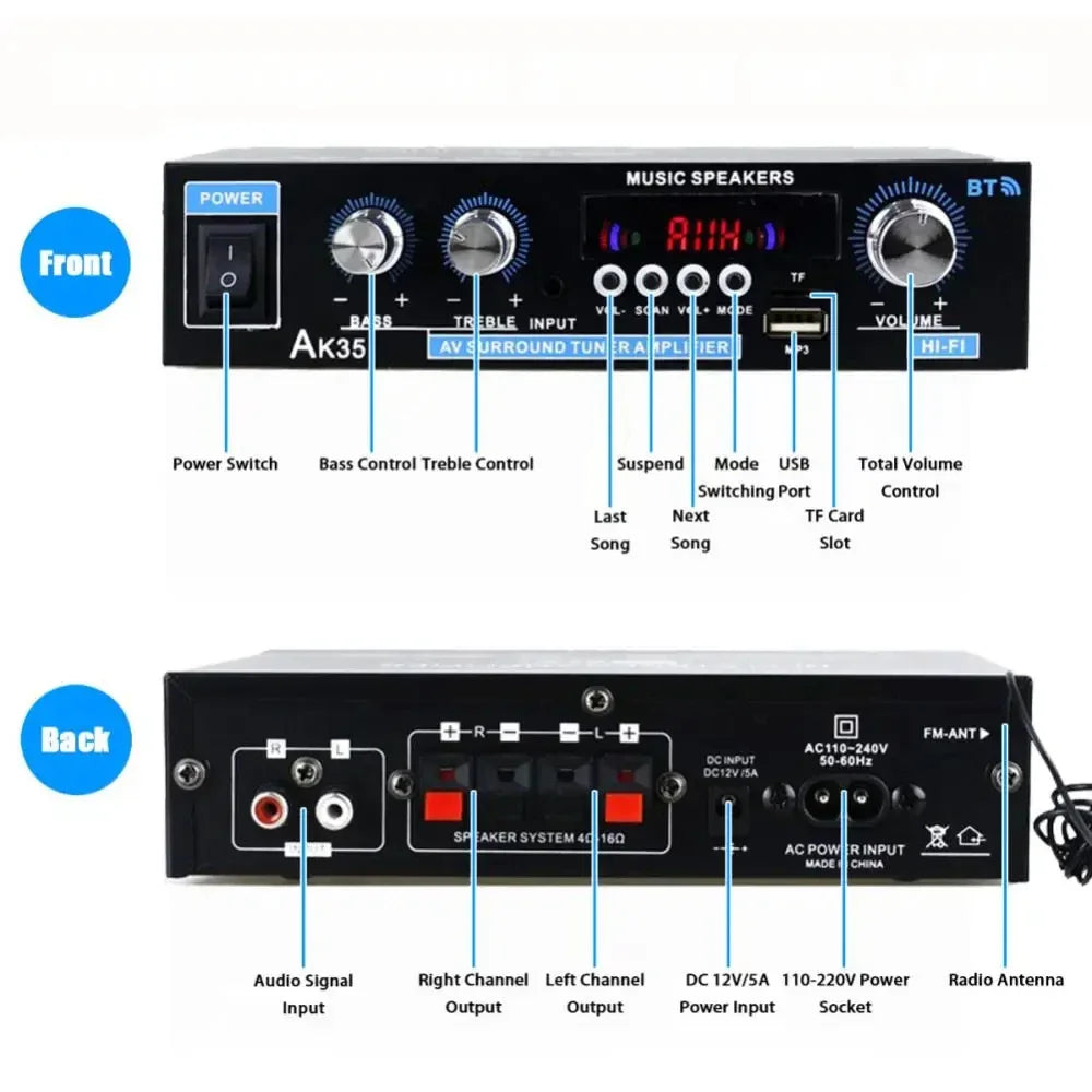 Amplifiers MP3 110V-240V for Home Car