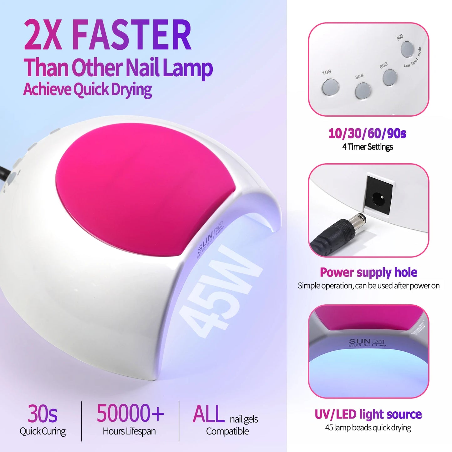 Nail Lamp 48W Gel Polish Dryer