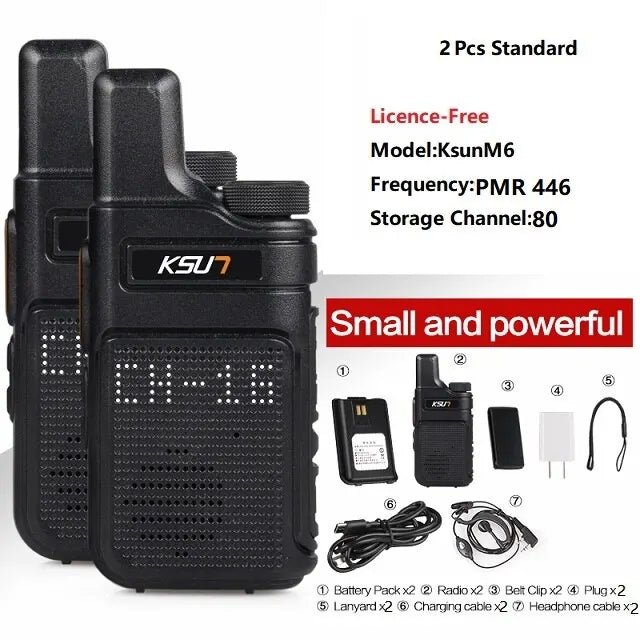 Portable Handheld Radio 2 Pieces Mini Size