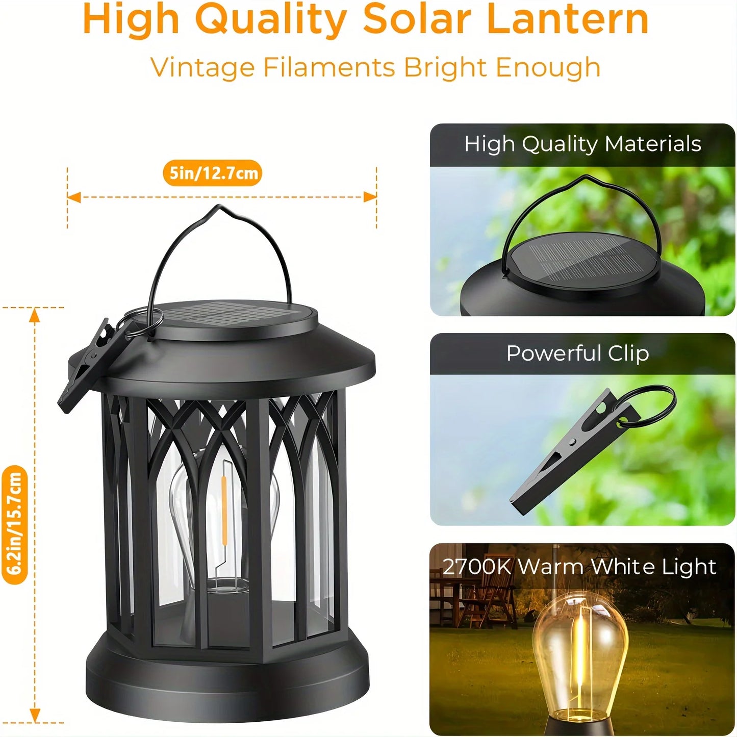 Solar Lantern Lights Outdoor 12Hrs