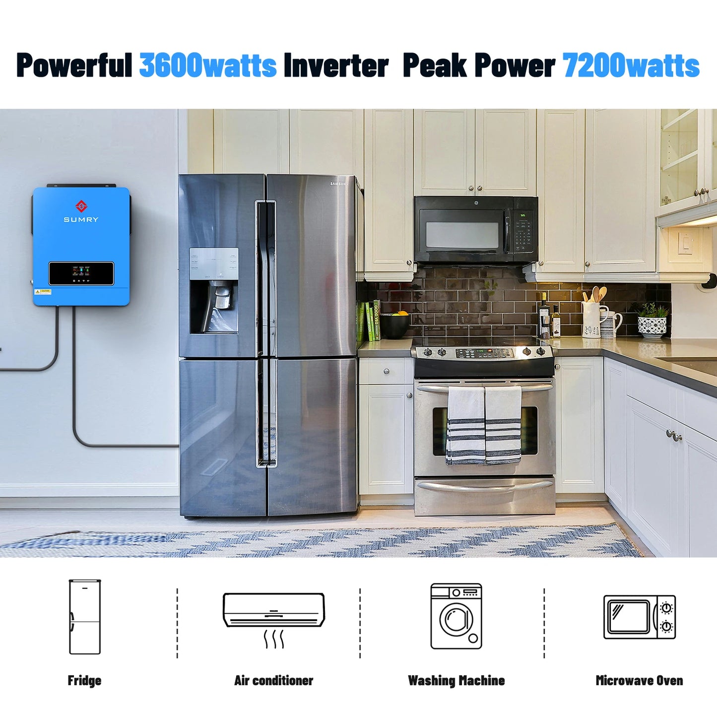 Hybrid Solar Inverter 110/120v 24v  3.6kw