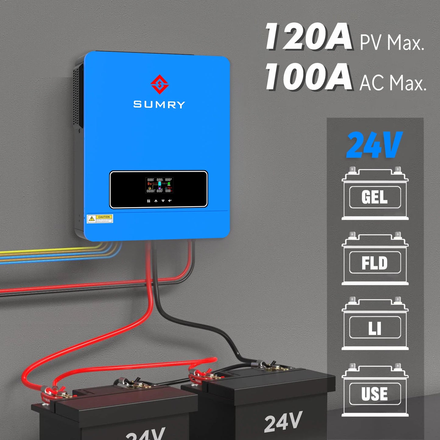 Hybrid Solar Inverter 110/120v 24v  3.6kw